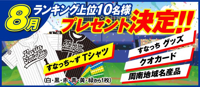 月間ランキングの上位者へのプレゼント内容決定