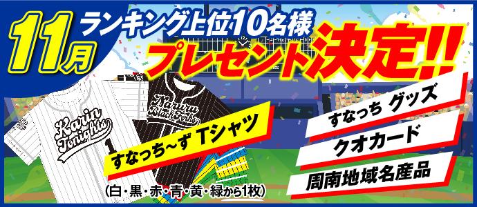 月間ランキングの上位者へのプレゼント内容決定